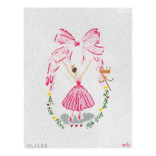 With Love By Bug Ballerina with Bow Needlepoint Canvas