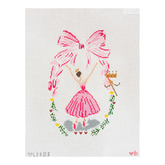 With Love By Bug Ballerina with Bow Needlepoint Canvas