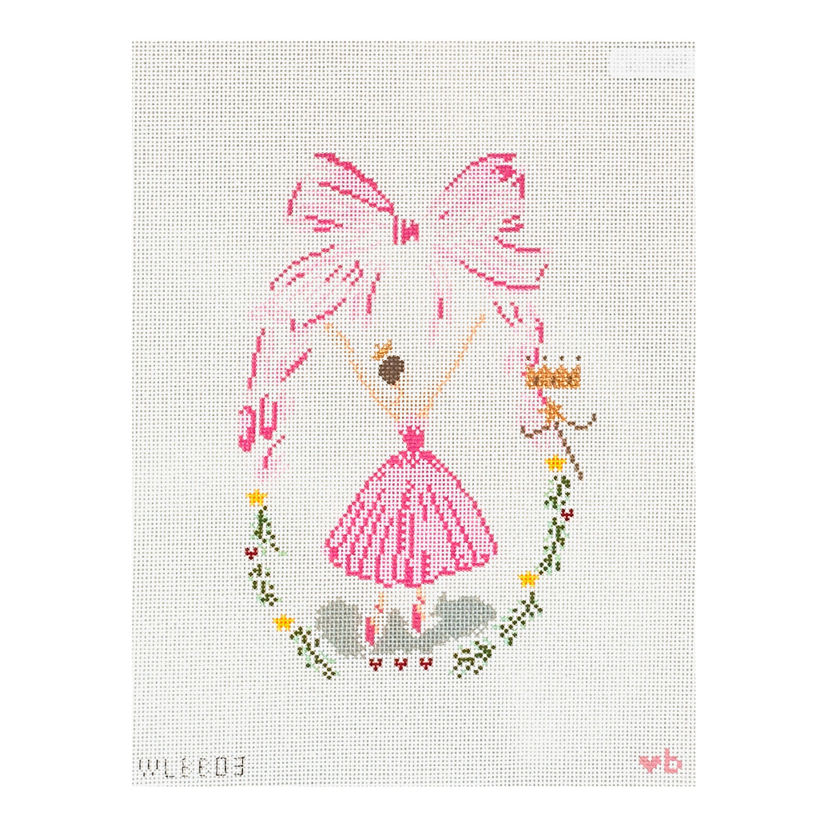 With Love By Bug Ballerina with Bow Needlepoint Canvas