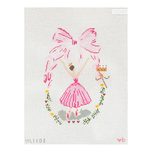 With Love By Bug Ballerina with Bow Needlepoint Canvas