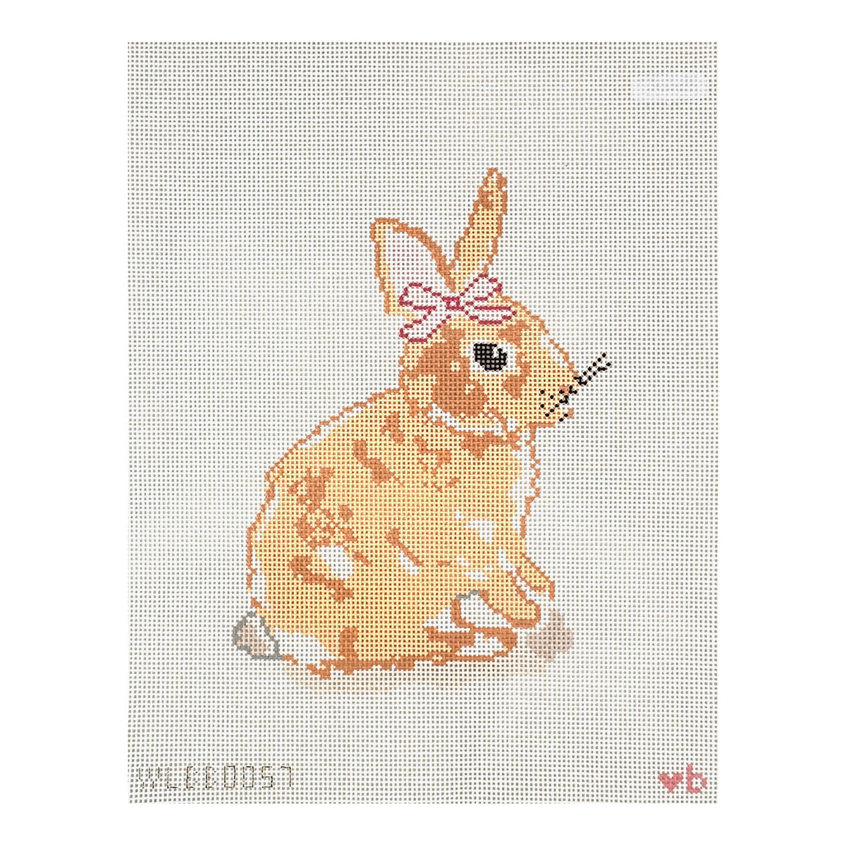 With Love By Bug Bunny with Pink Bow Needlepoint Canvas - 13m