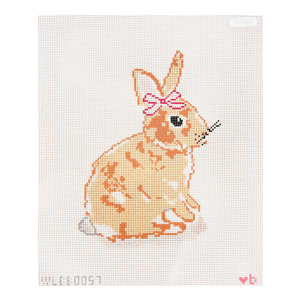 With Love By Bug Bunny with Pink Bow Needlepoint Canvas - 13m