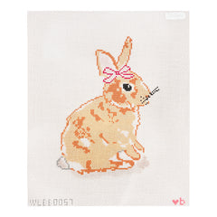 With Love By Bug Bunny with Pink Bow Needlepoint Canvas - 13m
