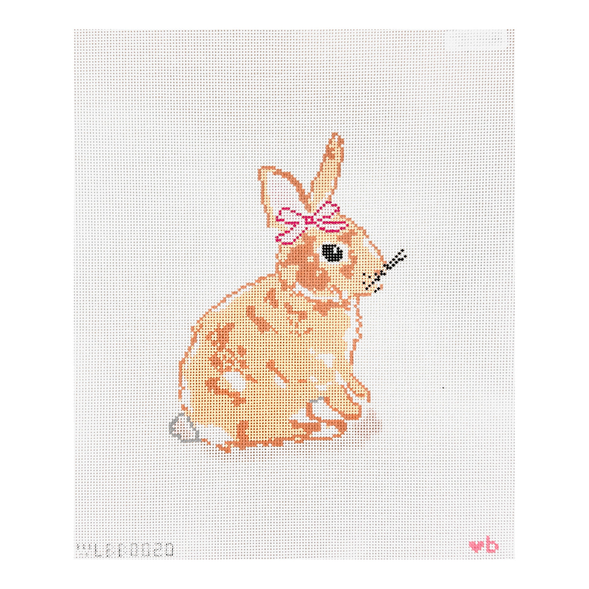 With Love By Bug Bunny with Pink Bow Needlepoint Canvas - 18m