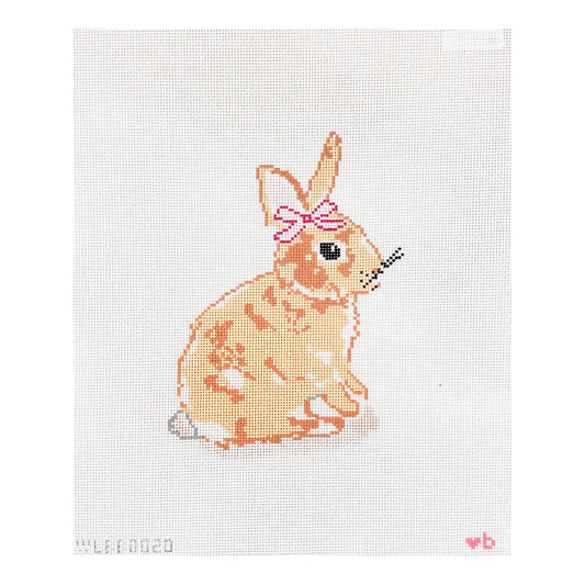 With Love By Bug Bunny with Pink Bow Needlepoint Canvas - 18m
