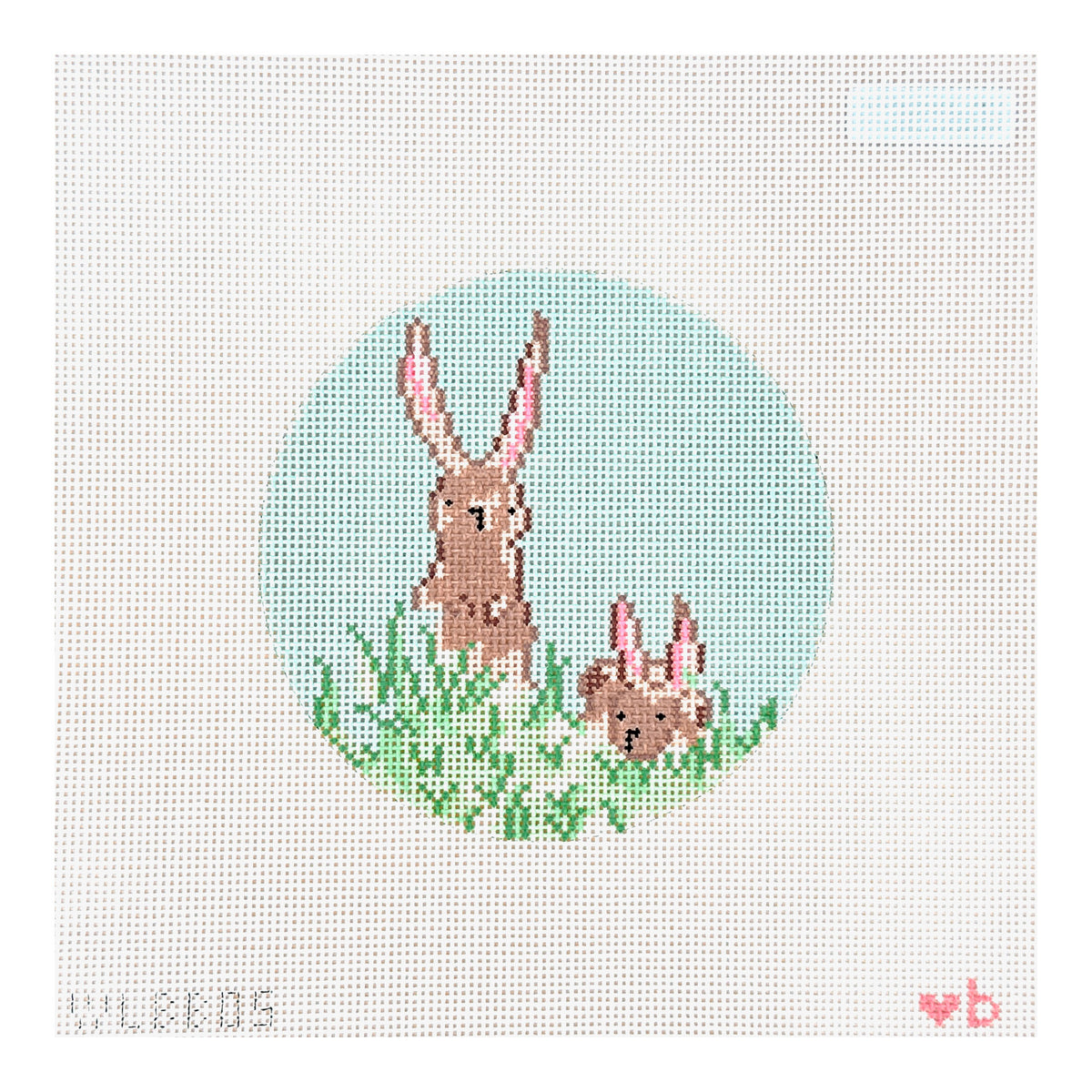 With Love By Bug Two Bunnies Needlepoint Canvas