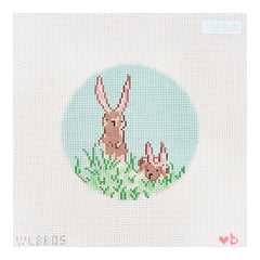With Love By Bug Two Bunnies Needlepoint Canvas