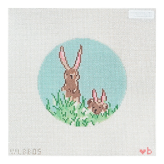 With Love By Bug Two Bunnies Needlepoint Canvas