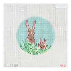 With Love By Bug Two Bunnies Needlepoint Canvas