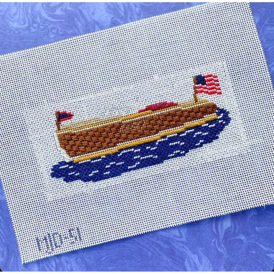 Morgan Julia Designs Wooden Boat Needlepoint Canvas