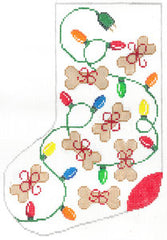 The Meredith Collection Bone Lights And Bow Stocking Midi Stocking Needlepoint Canvas