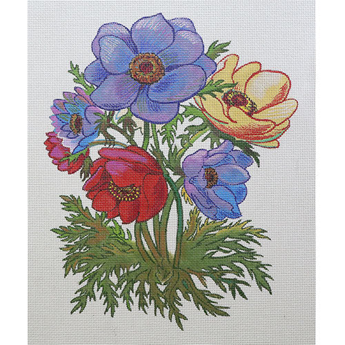 Zecca Anemones Needlepoint Canvas