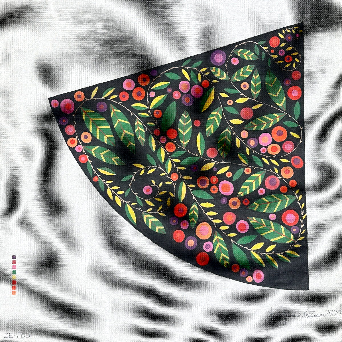 Zecca Black Tree Needlepoint Canvas - Medium