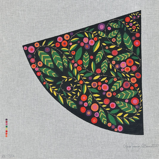 Zecca Black Tree Needlepoint Canvas - Medium