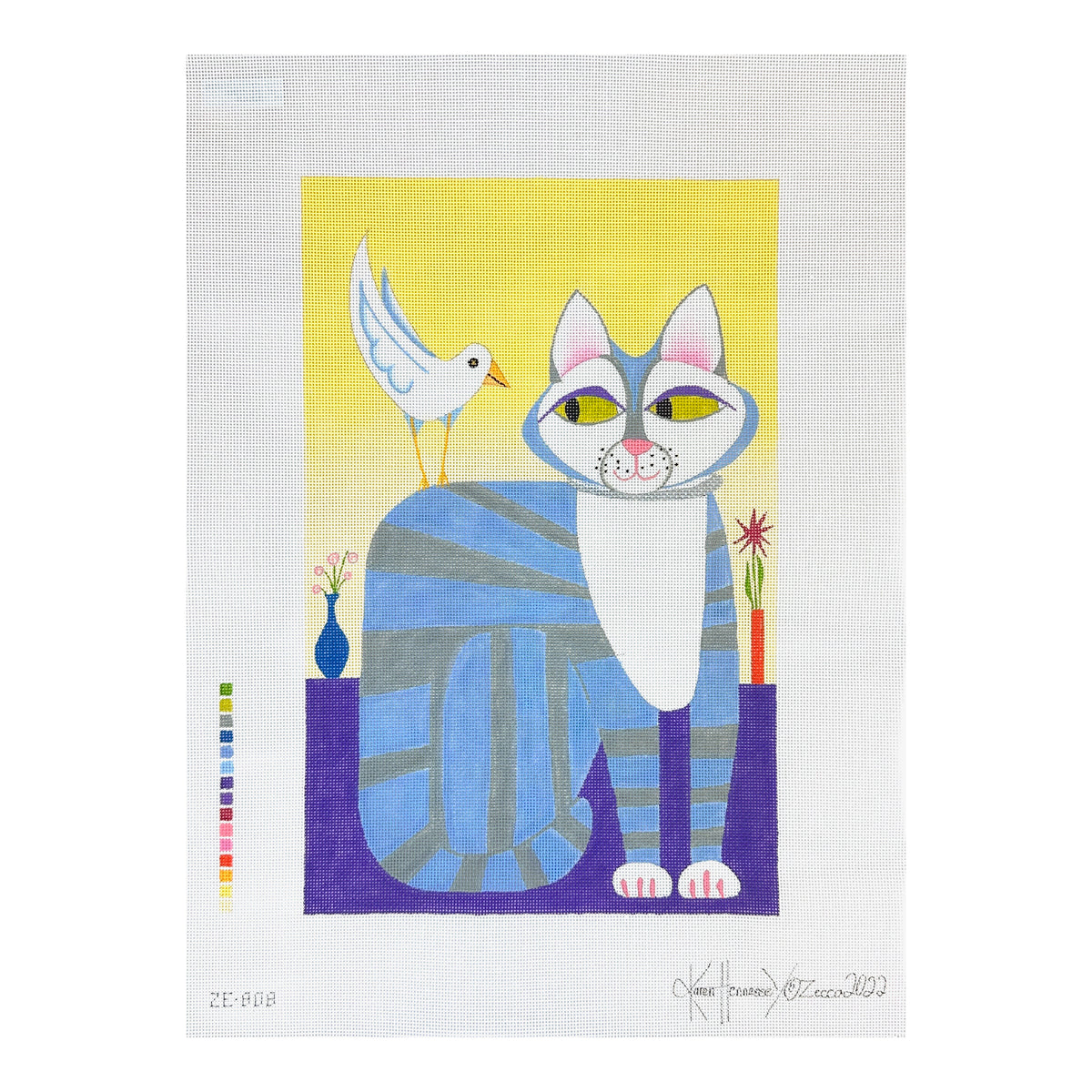 Zecca Karen Hennessey Hello Friend Needlepoint Canvas
