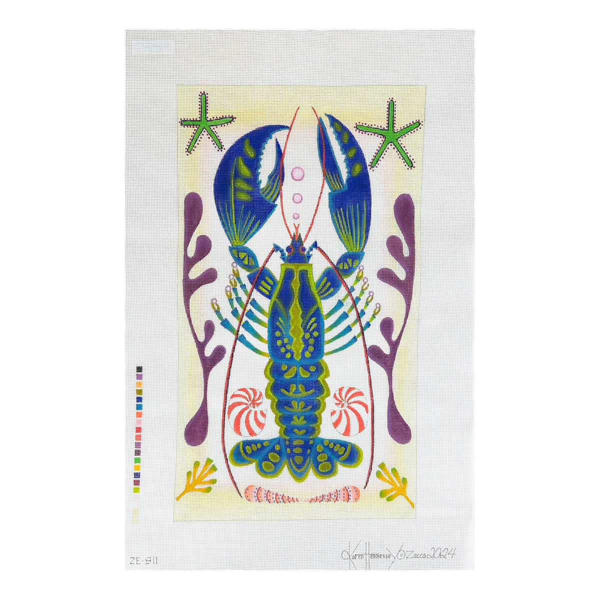 Zecca Karen Hennessey Pearl Collector Needlepoint Canvas