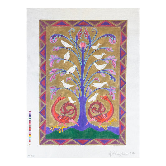 Zecca Karen Hennessey Peridexion Tree Needlepoint Canvas
