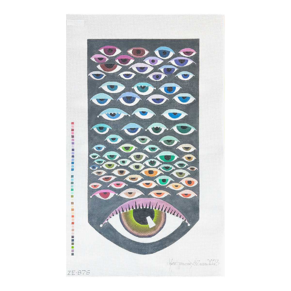 Zecca Seeing the Rainbow Clutch Needlepoint Canvas